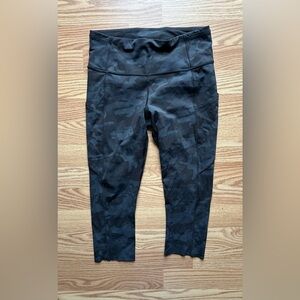 Lululemon Fast and Free High-Rise Crop Leggings Incognito Camo Size 8